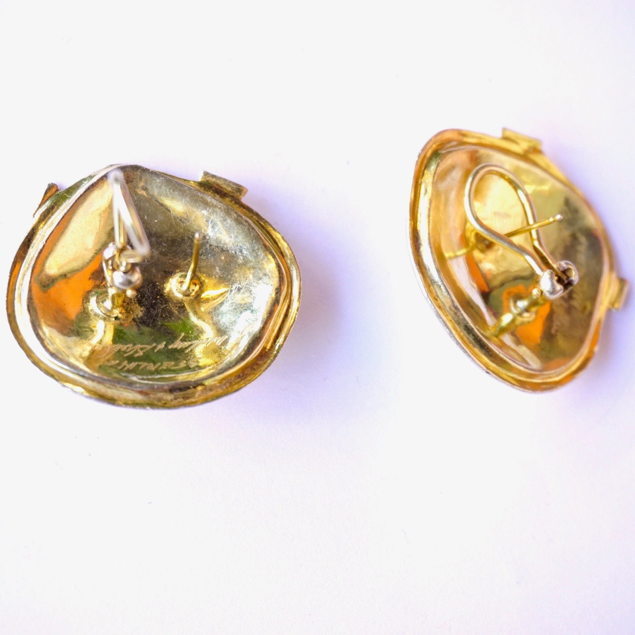Vintage William and Shellie Sterling Silver Amethyst Earrings, Abstract Designer Earrings With Small Amethyst Gemstones, Modernist Earrings