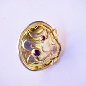 Vintage William and Shellie Sterling Silver Amethyst Earrings, Abstract Designer Earrings With Small Amethyst Gemstones, Modernist Earrings
