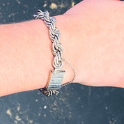 Vintage Sterling Silver Bracelet, Sterling Rope Bracelet, Vintage Rope Bracelet, Heavy Silver Bracelet, Thick Silver Bracelet