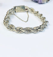 Vintage Sterling Silver Bracelet, Sterling Rope Bracelet, Vintage Rope Bracelet, Heavy Silver Bracelet, Thick Silver Bracelet
