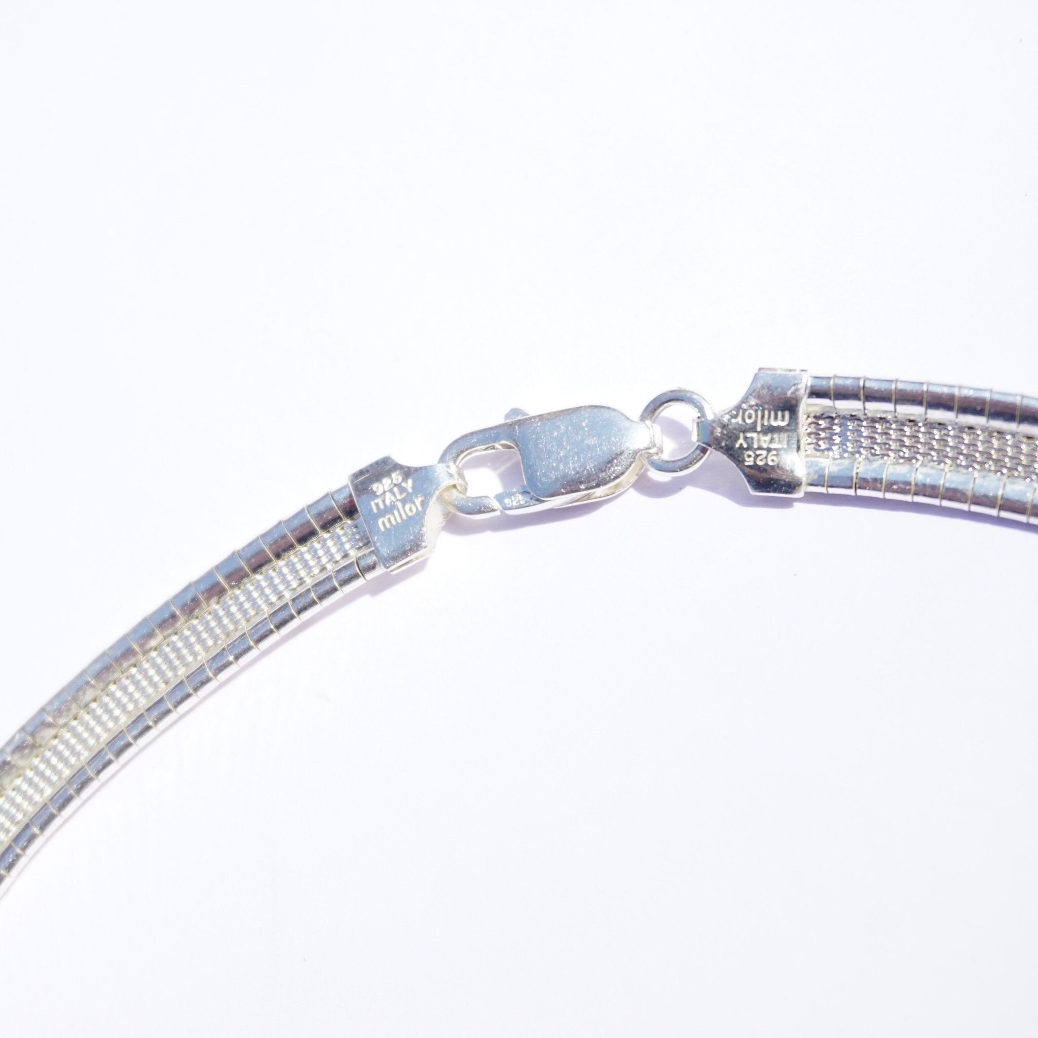Vintage Italian Sterling Silver Hammered Choker, Hand Hammered Sterling Collar, 925 Italy Milor Silver Choker, Minimalist Silver Jewelry