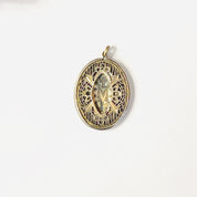 Vintage Sterling Silver Virgin Mary Pendant, Deco Style Silver Necklace Pendant, Intricate Mother Mary Pendent Design