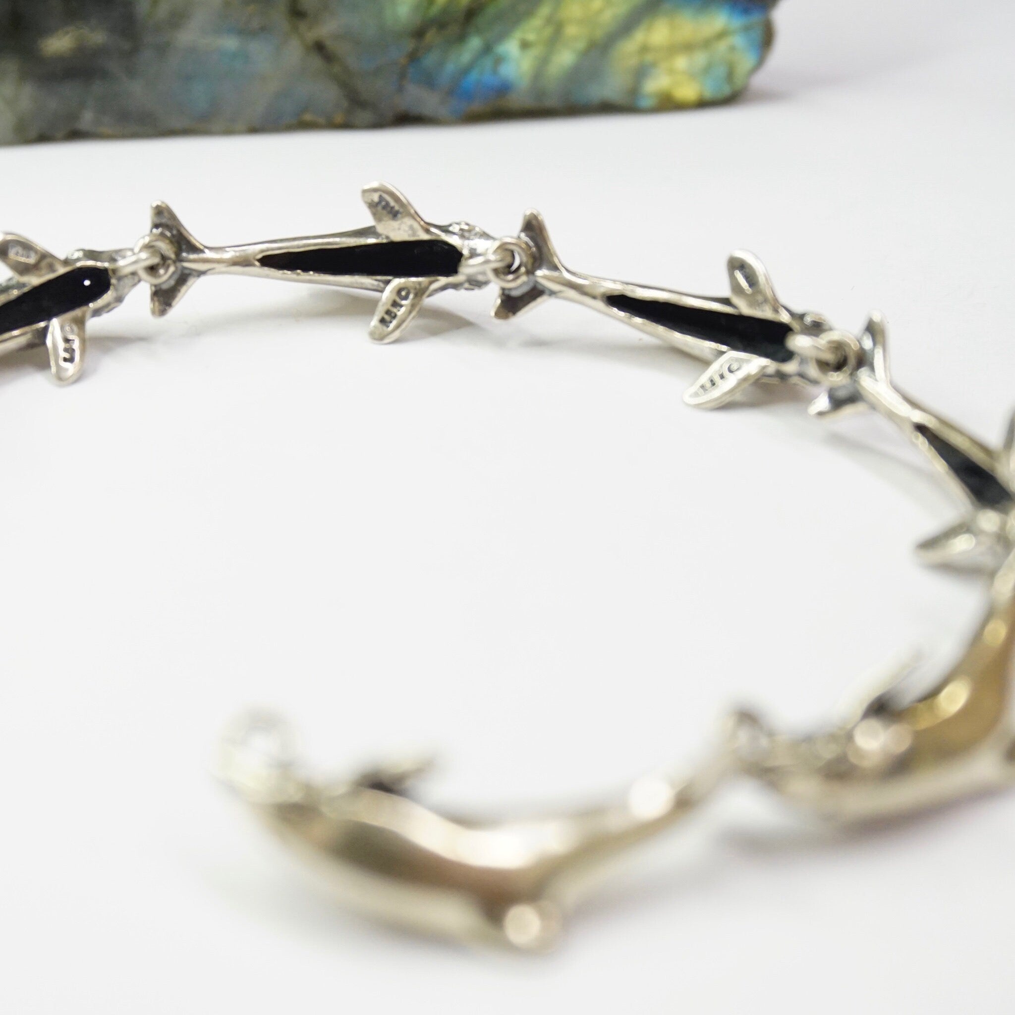 Vintage Sterling Silver KABANA Dolphin Bracelet, Made in New Mexico Silver Bracelet, KBN Sterling Dolphin Bracelet, Ocean Lover Jewelry