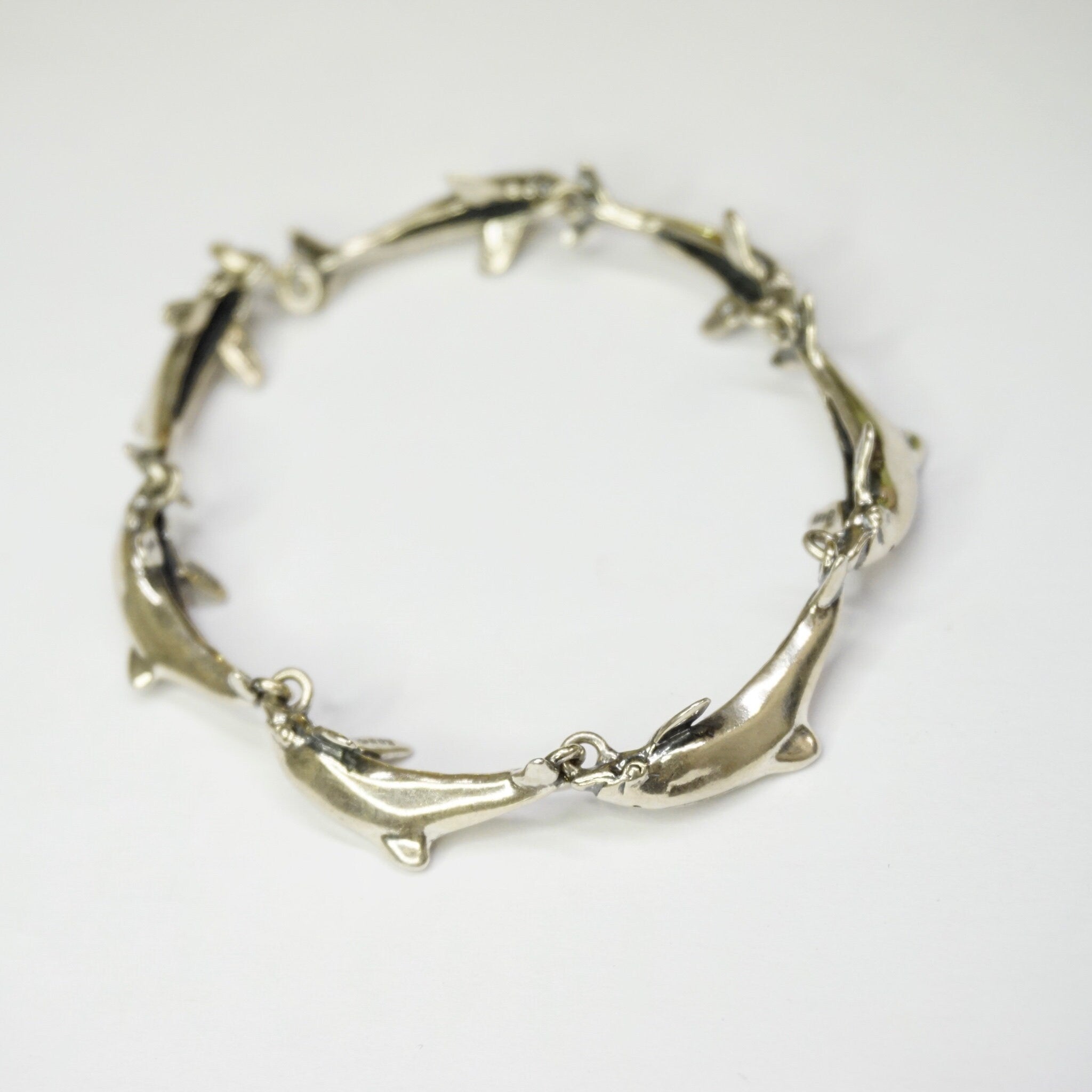 Vintage Sterling Silver KABANA Dolphin Bracelet, Made in New Mexico Silver Bracelet, KBN Sterling Dolphin Bracelet, Ocean Lover Jewelry