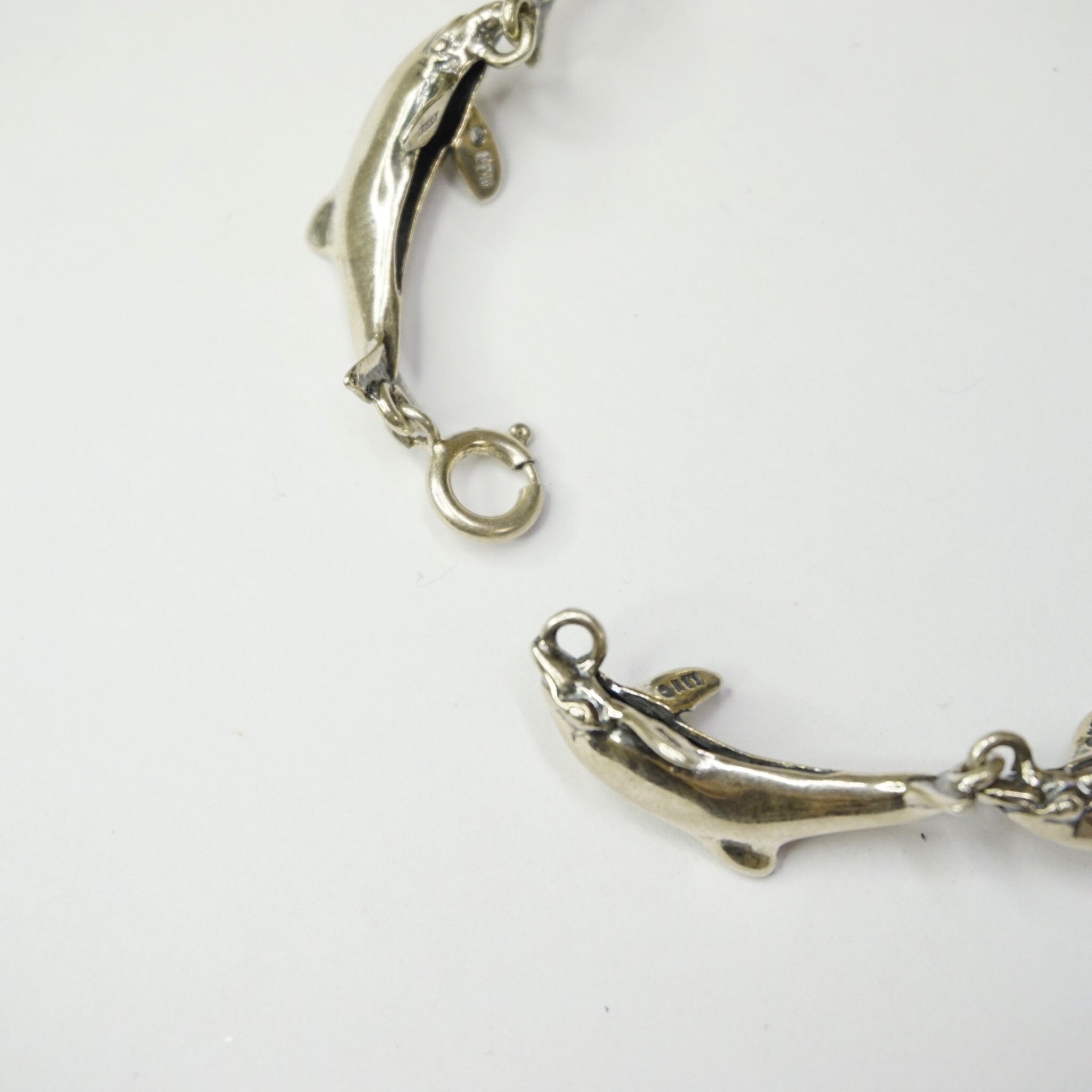 Vintage Sterling Silver KABANA Dolphin Bracelet, Made in New Mexico Silver Bracelet, KBN Sterling Dolphin Bracelet, Ocean Lover Jewelry