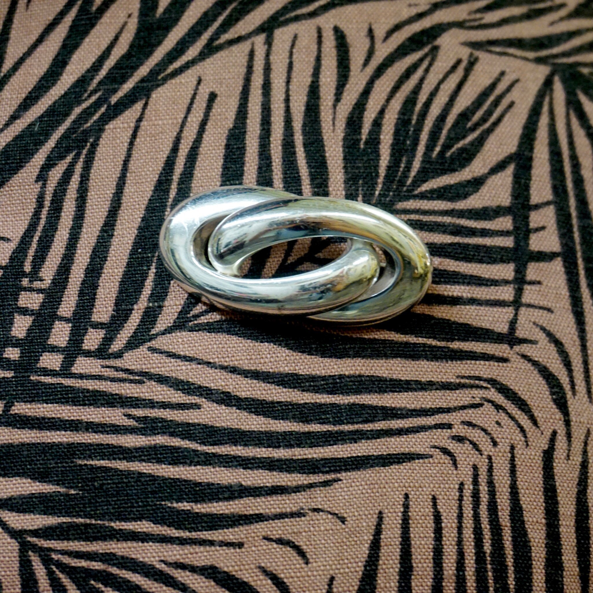 Vintage Sterling Silver Christian Dior Brooch, 1960's CHR DIOR Silver Infinity Pin, S925 Made In Germany Abstract Brooch, Sterling Scarf Pin