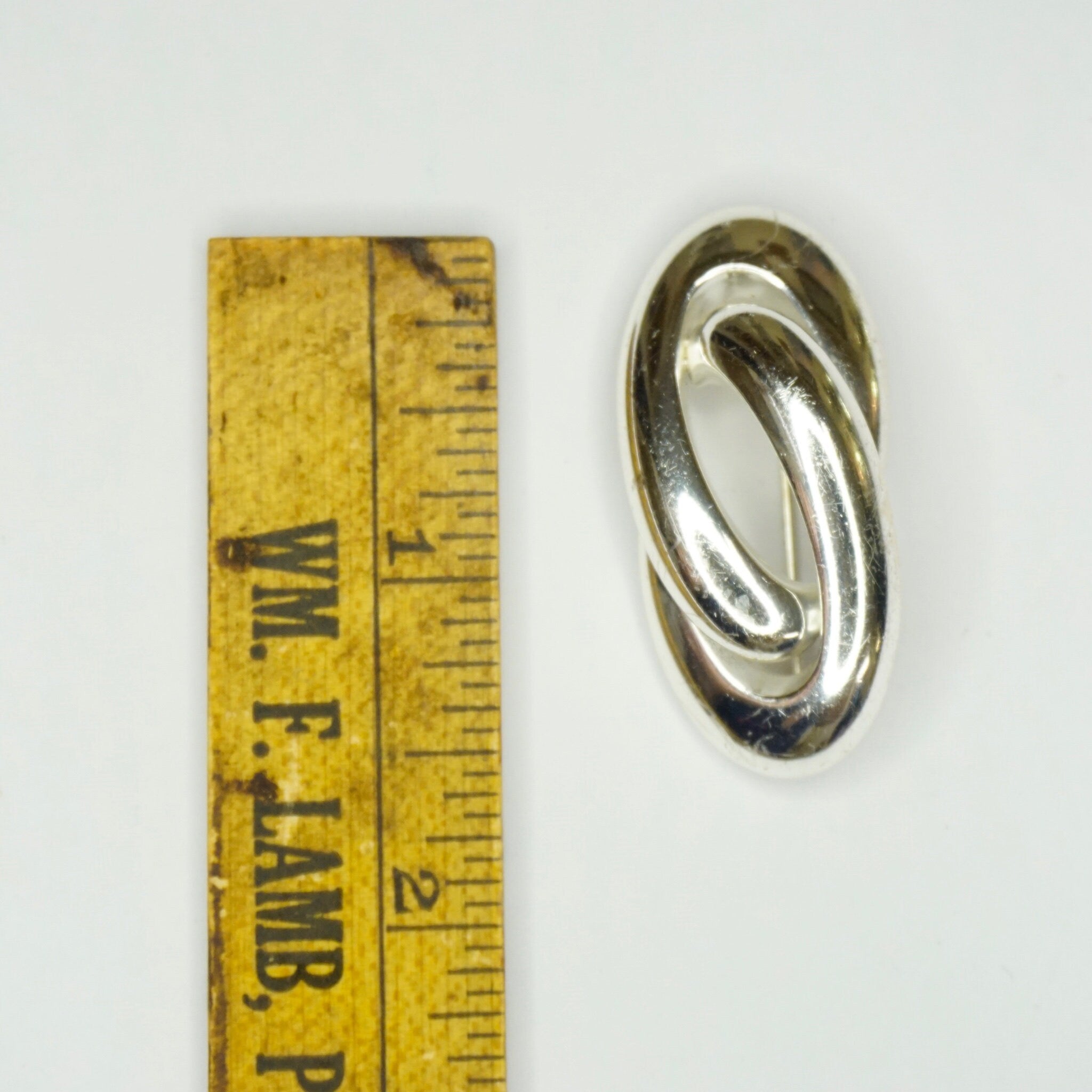 Vintage Sterling Silver Christian Dior Brooch, 1960's CHR DIOR Silver Infinity Pin, S925 Made In Germany Abstract Brooch, Sterling Scarf Pin