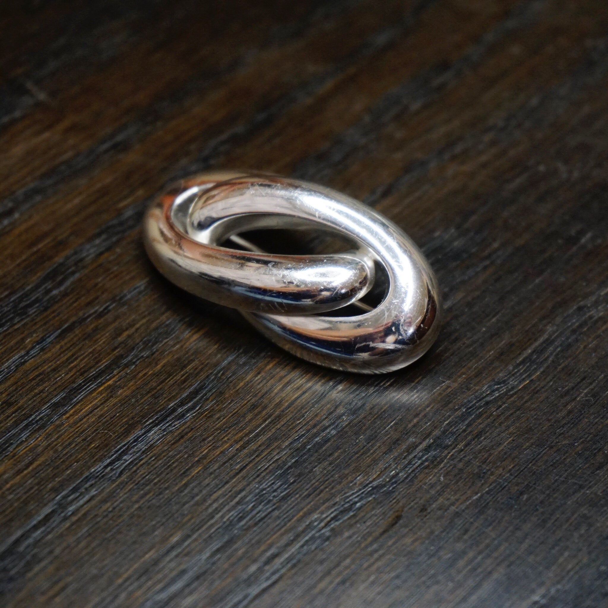 Vintage Sterling Silver Christian Dior Brooch, 1960's CHR DIOR Silver Infinity Pin, S925 Made In Germany Abstract Brooch, Sterling Scarf Pin