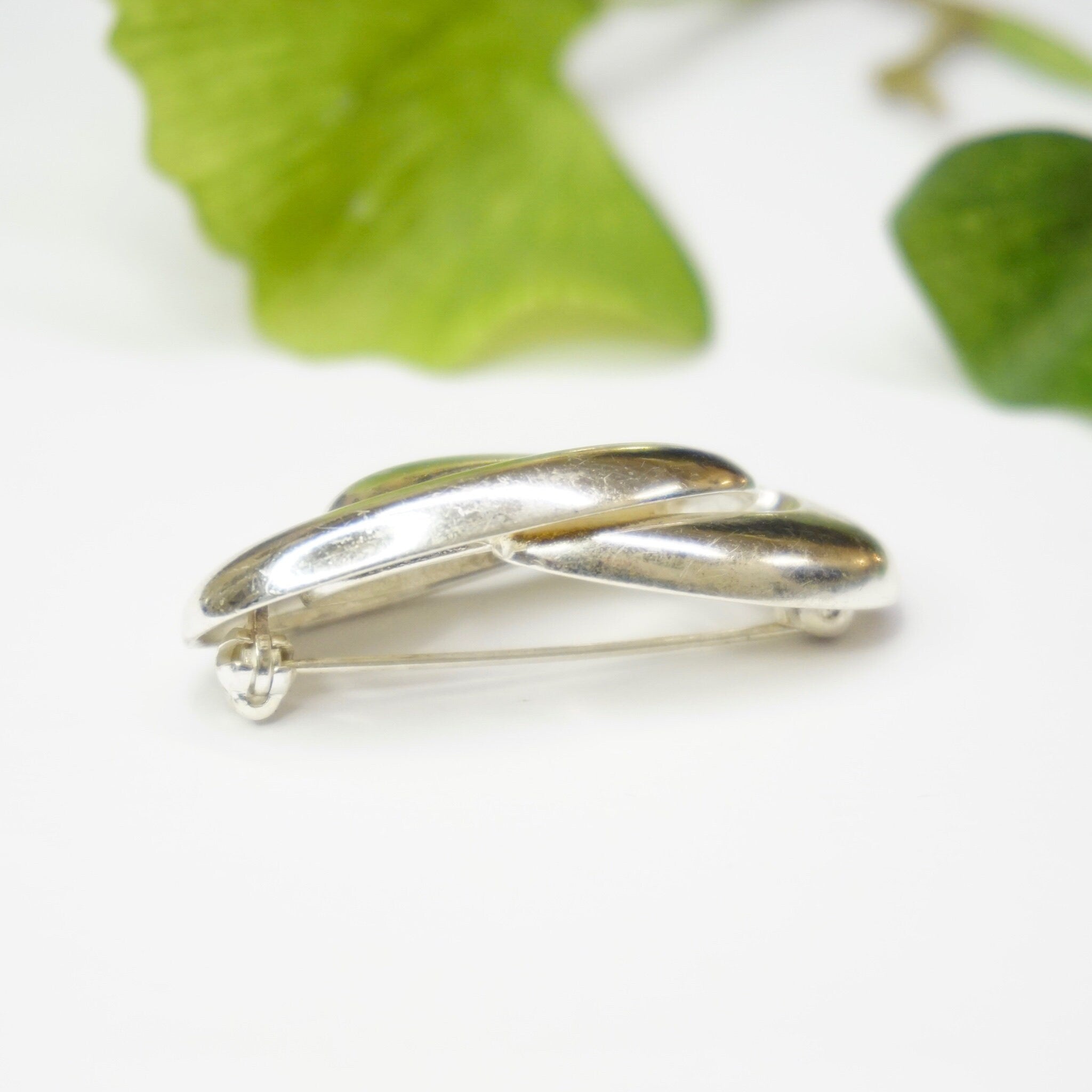 Vintage Sterling Silver Christian Dior Brooch, 1960's CHR DIOR Silver Infinity Pin, S925 Made In Germany Abstract Brooch, Sterling Scarf Pin