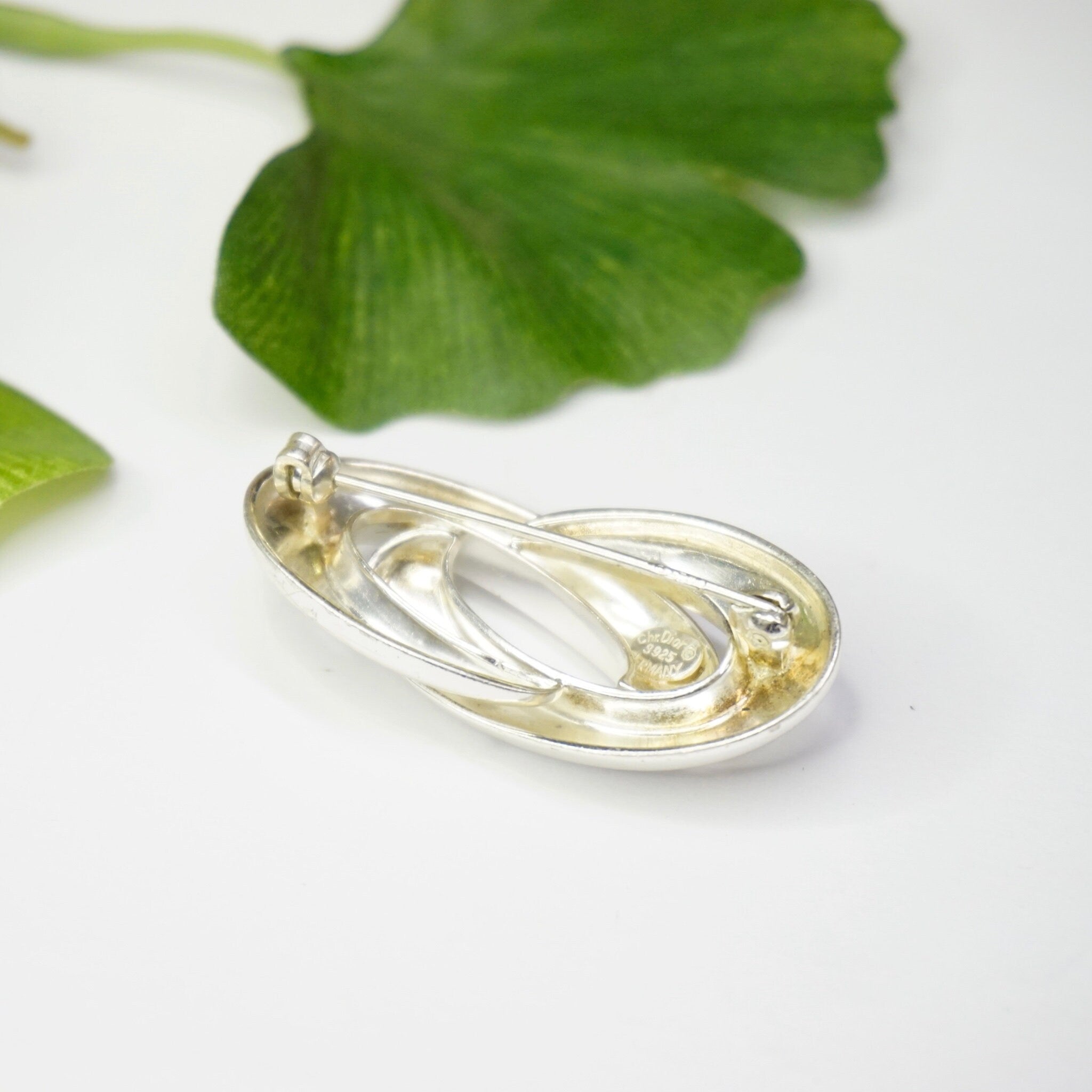 Vintage Sterling Silver Christian Dior Brooch, 1960's CHR DIOR Silver Infinity Pin, S925 Made In Germany Abstract Brooch, Sterling Scarf Pin