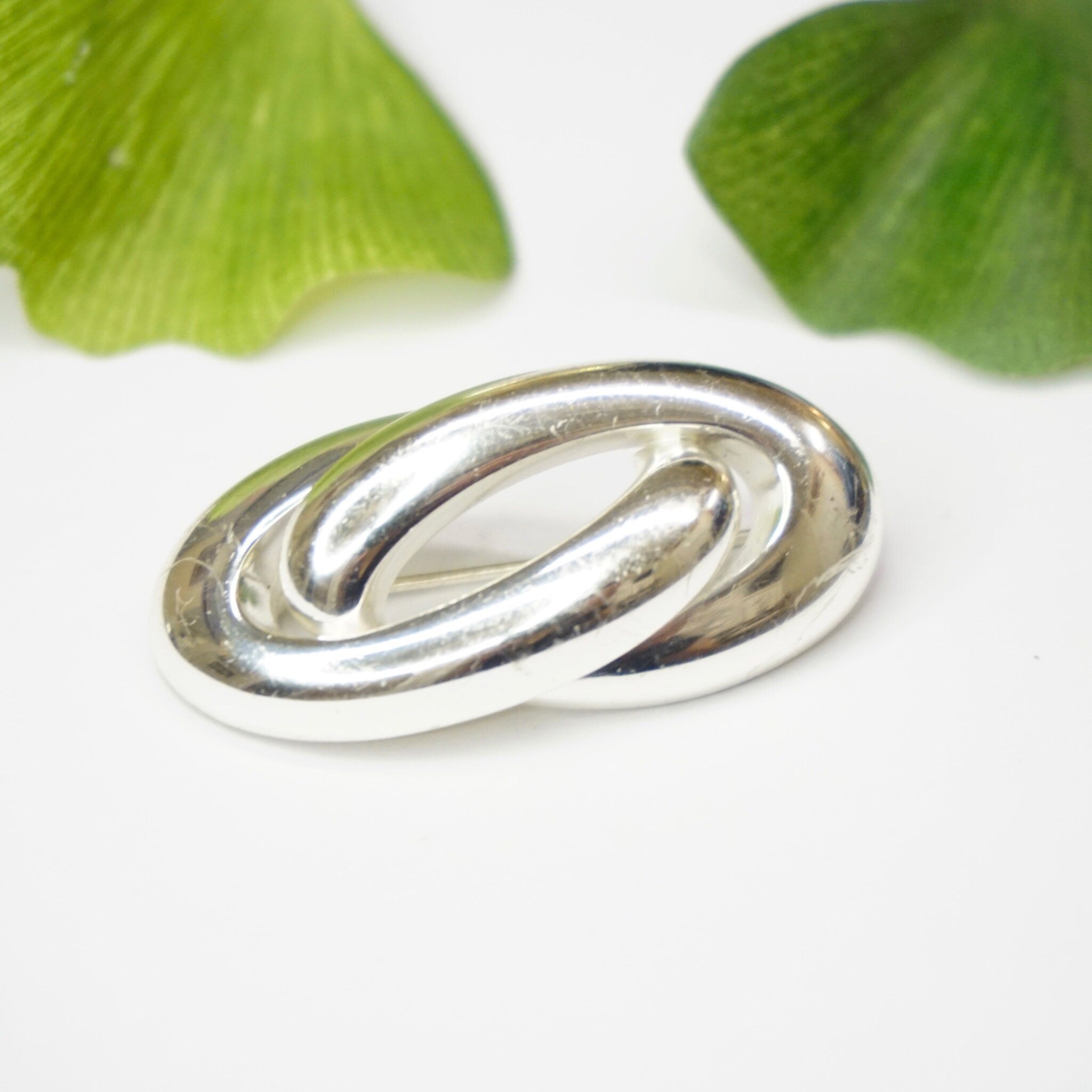 Vintage Sterling Silver Christian Dior Brooch, 1960's CHR DIOR Silver Infinity Pin, S925 Made In Germany Abstract Brooch, Sterling Scarf Pin