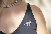 Vintage Sterling Silver Fox Brooch, Detailed Silver Fox Pin, Unique Sterling Fox Brooch