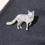 Vintage Sterling Silver Fox Brooch, Detailed Silver Fox Pin, Unique Sterling Fox Brooch