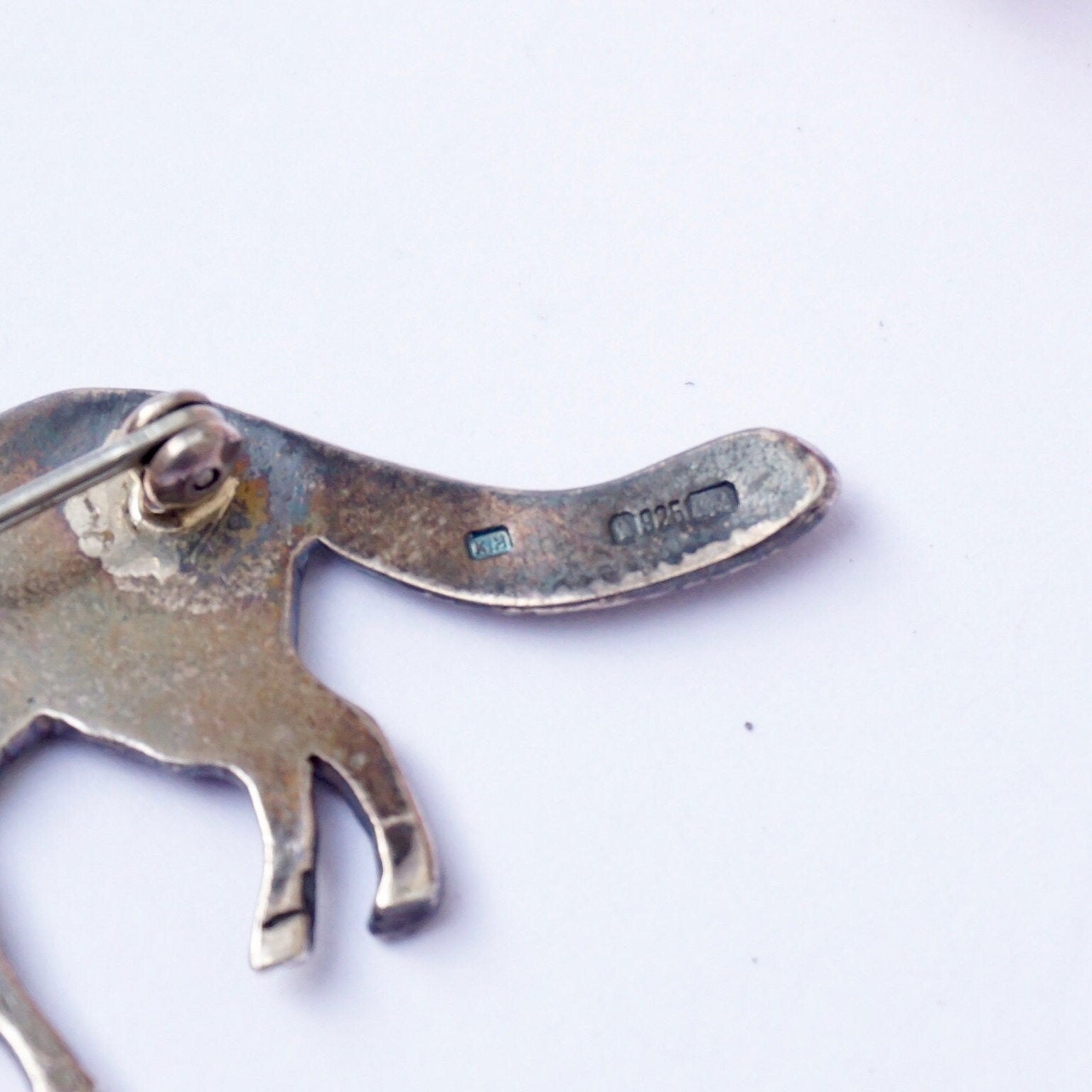 Vintage Sterling Silver Fox Brooch, Detailed Silver Fox Pin, Unique Sterling Fox Brooch