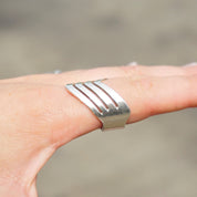 Vintage Silver Triangle Cut Out Ring, Unique Angled Silver Ring With Cut Outs, Made in Mexico Silver Ring, 925 Mex Jewelry, Large Ring