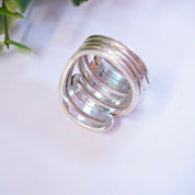 Vintage Sterling Silver Cut Out Ring, Unique Silver Statement Ring, Made in India Silver Ring, 925 Jewelry