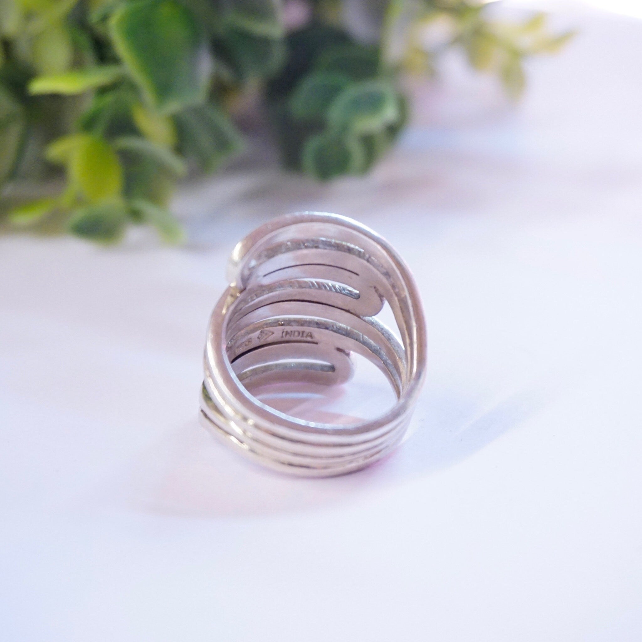 Vintage Sterling Silver Cut Out Ring, Unique Silver Statement Ring, Made in India Silver Ring, 925 Jewelry