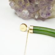 Vintage Chinese Jade and 14K Gold Bracelet, Beautiful Jade Bangle With 14k Gold Accents, Natural Jade Bracelet With Gold Chinese Symbols