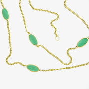 Vintage 14K Gold Choker Necklace With 5 Malachite Slices, Unique Choker With Gold Set Malachite Slices, 14K Gold Necklace With Green Details