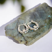 Vintage Sterling Silver Claddagh Earrings, Classic Silver Irish Symbol Hoop Earrings, Love Loyalty and Friendship Earrings, 925 Jewelry