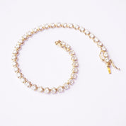 Vintage 14K Diamonique Cubic Zirconia Tennis Bracelet, Beautiful 8 inch Gold and Diamond Tennis Bracelet, Gold Tennis Bracelet Made In Korea