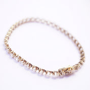 Vintage 14K Diamonique Cubic Zirconia Tennis Bracelet, Beautiful 8 inch Gold and Diamond Tennis Bracelet, Gold Tennis Bracelet Made In Korea