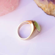 Vintage 14K Gold Green Aventurine Ring, Solid Gold Ring With Aventurine Gemstone, Unique Gold Ring With Green Stone, Size 8 US Gold Ring