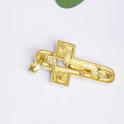 Vintage 18K Gold Jesus Crucifix Pendant, Yellow Gold Jesus On The Cross Pendant, Unique Crucifix Pendant, Antique Gold Catholic Jewelry