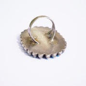 Vintage Zuni/Navajo Sterling Silver Turquoise Ring Signed Lee Wood, Old Pawn Native American Multi-Stone Turquoise Ring,