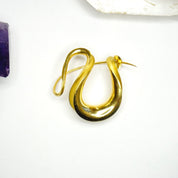 Vintage 18K Gold M Good Brooch, Abstract Gold Pendant, Unique M Good 18K Gold Brooch, Antique Gold Accessories, Delicate Gold Jewelry