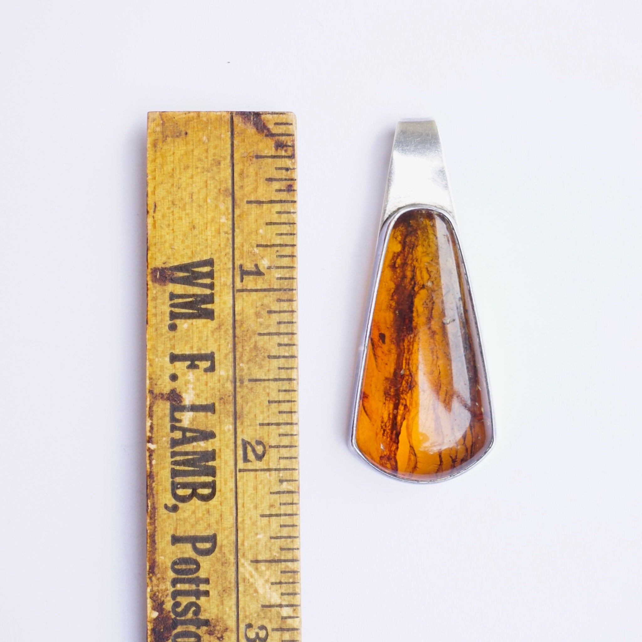 Vintage Natural Amber Sterling Silver Pendant, Beautiful Silver Pendant With Large Amber Stone, Unique Amber Pendant Set In Silver