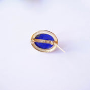 Vintage Gump's 14K Gold Lapis Lazuli Brooch, Antique Gold Pin With Lapis Lazuli Gemstone, Beautiful Blue And Gold Brooch, Gump's Jewelry