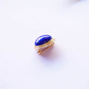 Vintage Gump's 14K Gold Lapis Lazuli Brooch, Antique Gold Pin With Lapis Lazuli Gemstone, Beautiful Blue And Gold Brooch, Gump's Jewelry