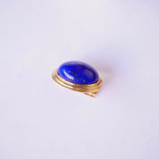 Vintage Gump's 14K Gold Lapis Lazuli Brooch, Antique Gold Pin With Lapis Lazuli Gemstone, Beautiful Blue And Gold Brooch, Gump's Jewelry
