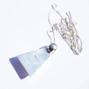 Vintage Sterling Silver Necklace With Turquoise Pendant, MEX925 Pendant Necklace, Marbled Blue Pendant, Abstract Silver Necklace