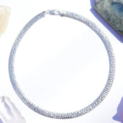Vintage Italian Sterling Silver Hammered Choker, Hand Hammered Sterling Collar, 925 Italy Milor Silver Choker, Minimalist Silver Jewelry