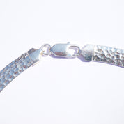 Vintage Italian Sterling Silver Hammered Choker, Hand Hammered Sterling Collar, 925 Italy Milor Silver Choker, Minimalist Silver Jewelry
