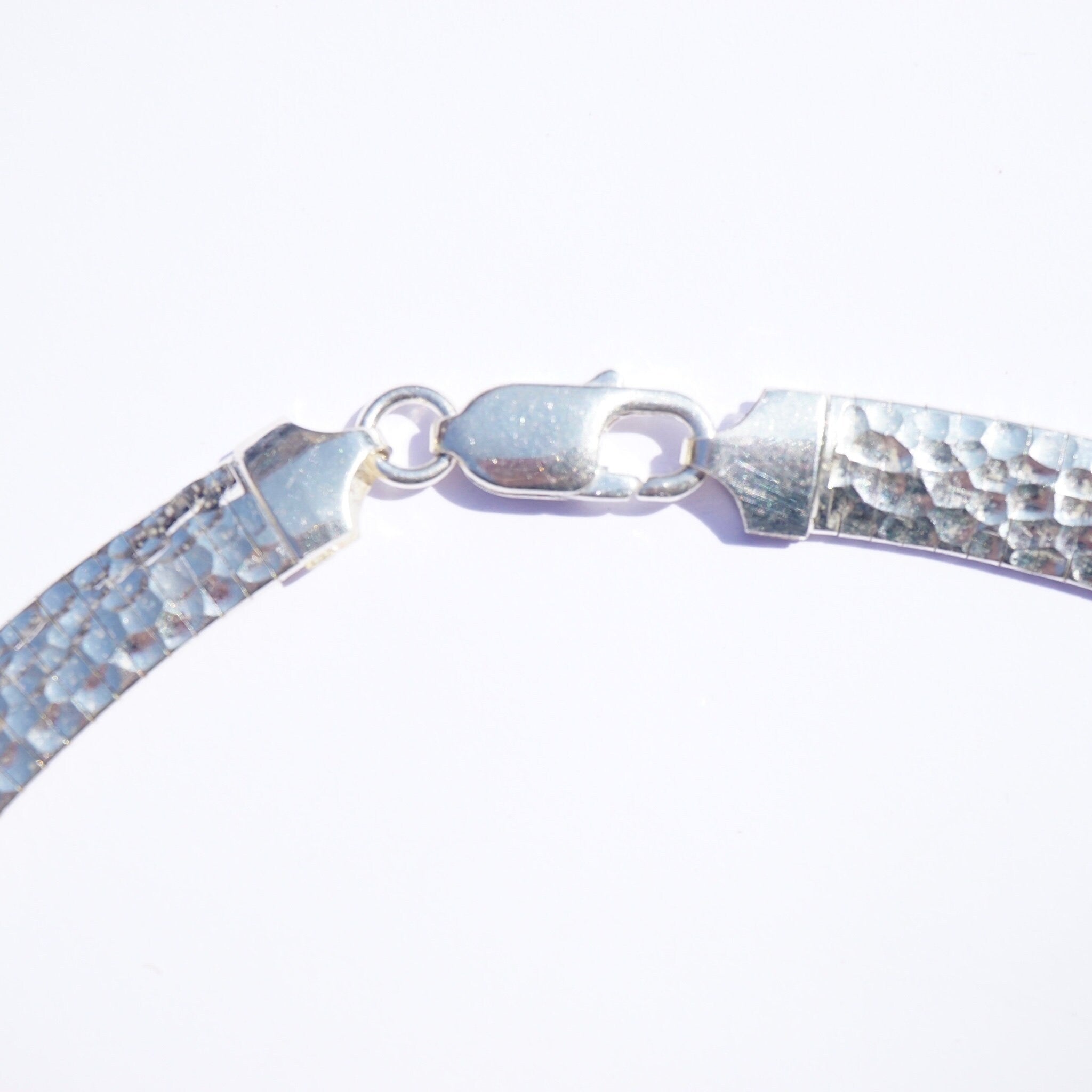 Vintage Italian Sterling Silver Hammered Choker, Hand Hammered Sterling Collar, 925 Italy Milor Silver Choker, Minimalist Silver Jewelry