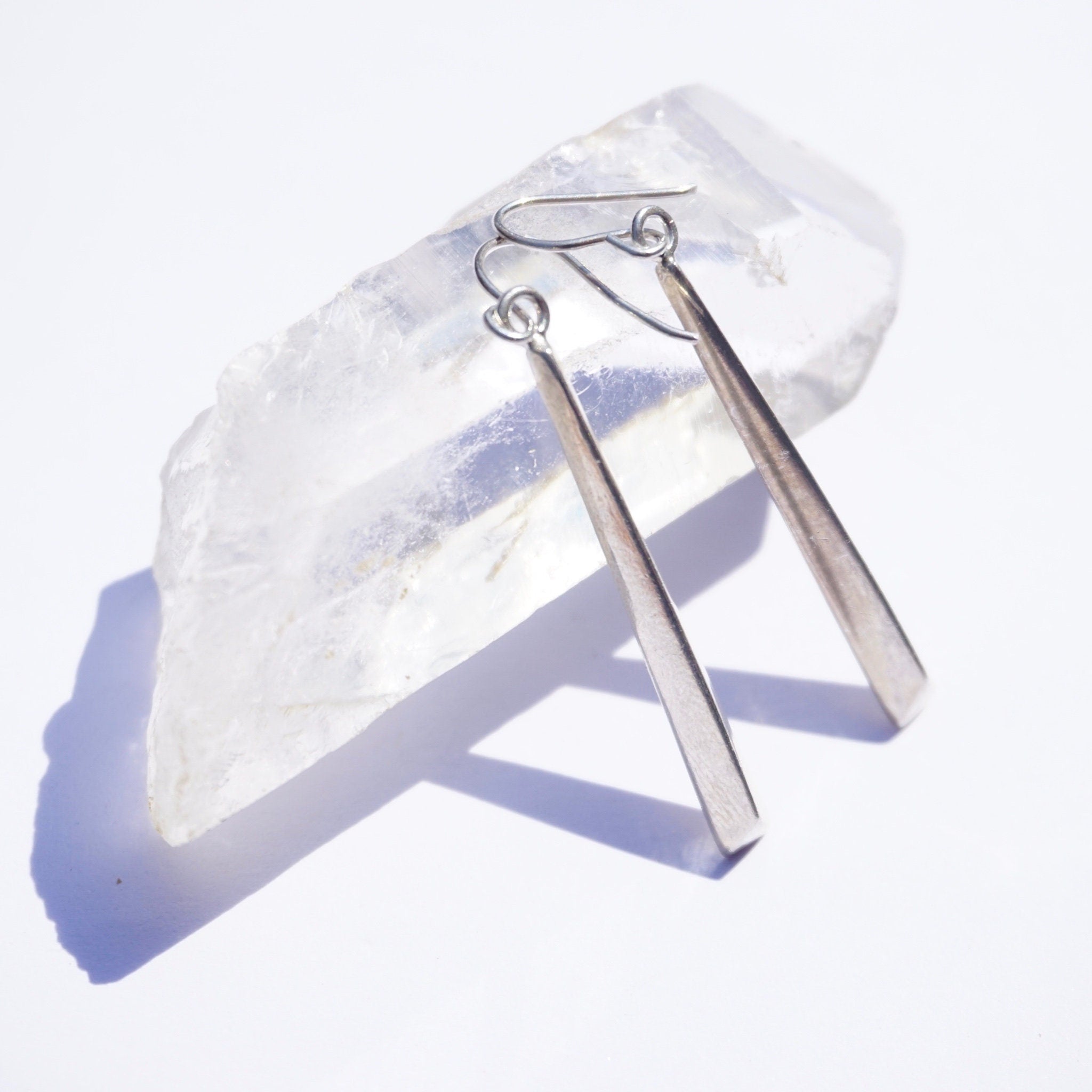 Vintage Sterling Silver Dangle Earrings, Minimalist Silver Drop Earrings, 925 Jewelry