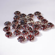 Vintage Sterling Silver Garnet Glass Stone Choker Necklace, Beautiful Red Stone Silver Collar, Beaded Choker Necklace, Garnet Stone Choker