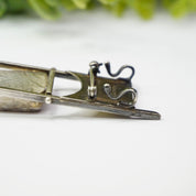 Vintage 18K Gold and Sterling Pendant With Malachite and Black Onyx, Abstract Pin With Moveable Details, Unique Gold and Silver Brooch