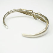 Vintage Sterling Silver Winged Heart Bracelet Cuff, Handmade Sufi Heart Silver Bracelet, Minimalist Silver Cuff With a Heart and Angel Wings