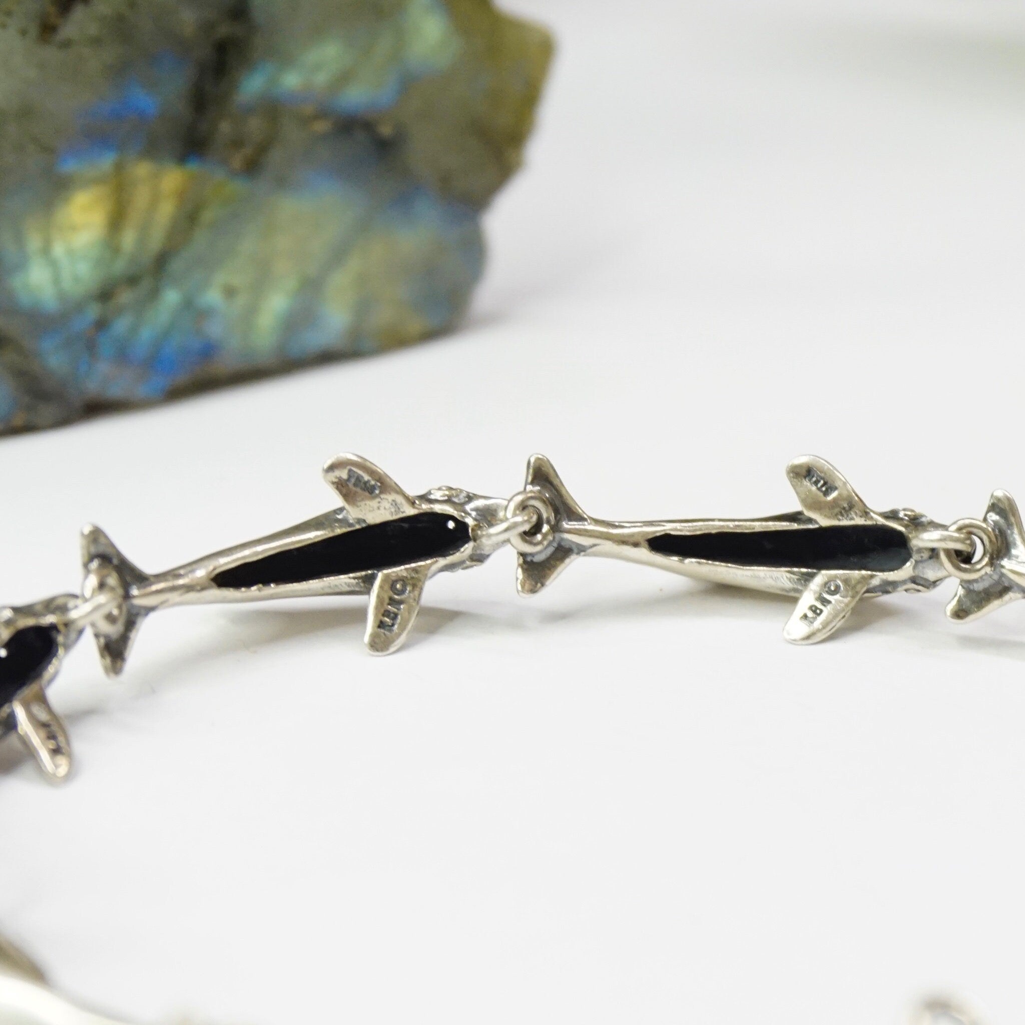 Vintage Sterling Silver KABANA Dolphin Bracelet, Made in New Mexico Silver Bracelet, KBN Sterling Dolphin Bracelet, Ocean Lover Jewelry