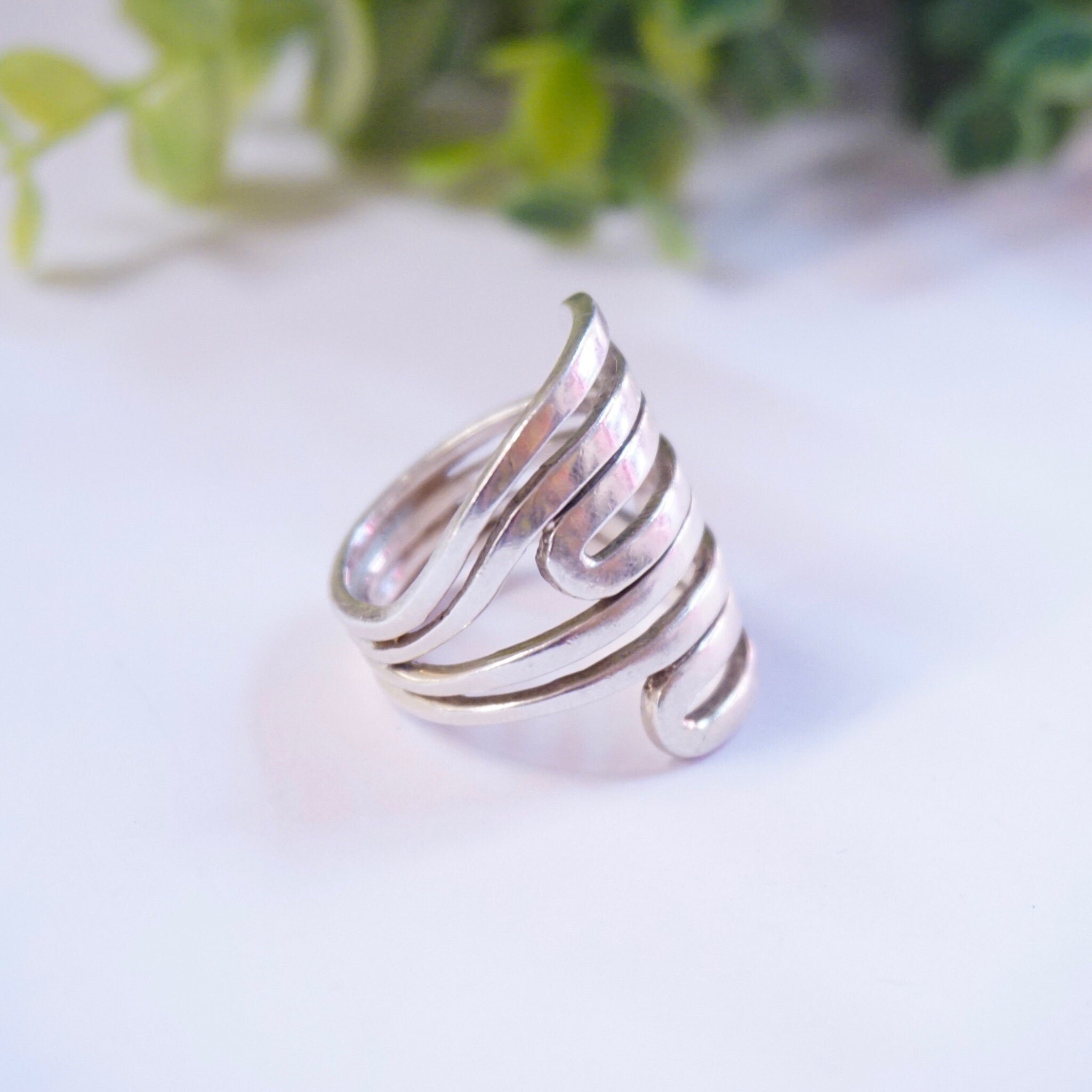 Vintage Sterling Silver Cut Out Ring, Unique Silver Statement Ring, Made in India Silver Ring, 925 Jewelry