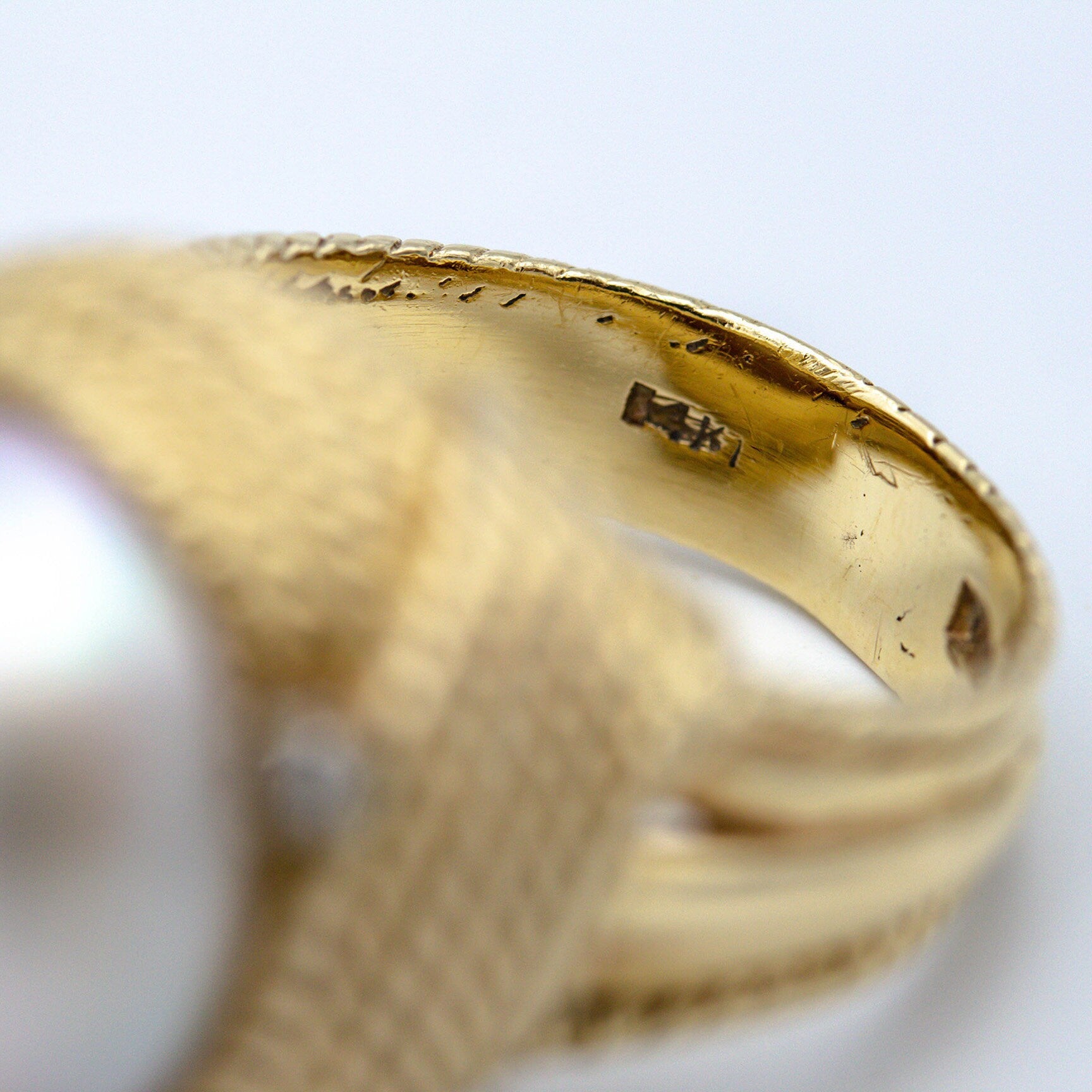 Vintage 14K Gold Mabe Pearl and Diamond Cocktail Ring, Gold Estate Ring With Large Pearl and Accent Diamonds, Bold 14K Gold Pearl Ring