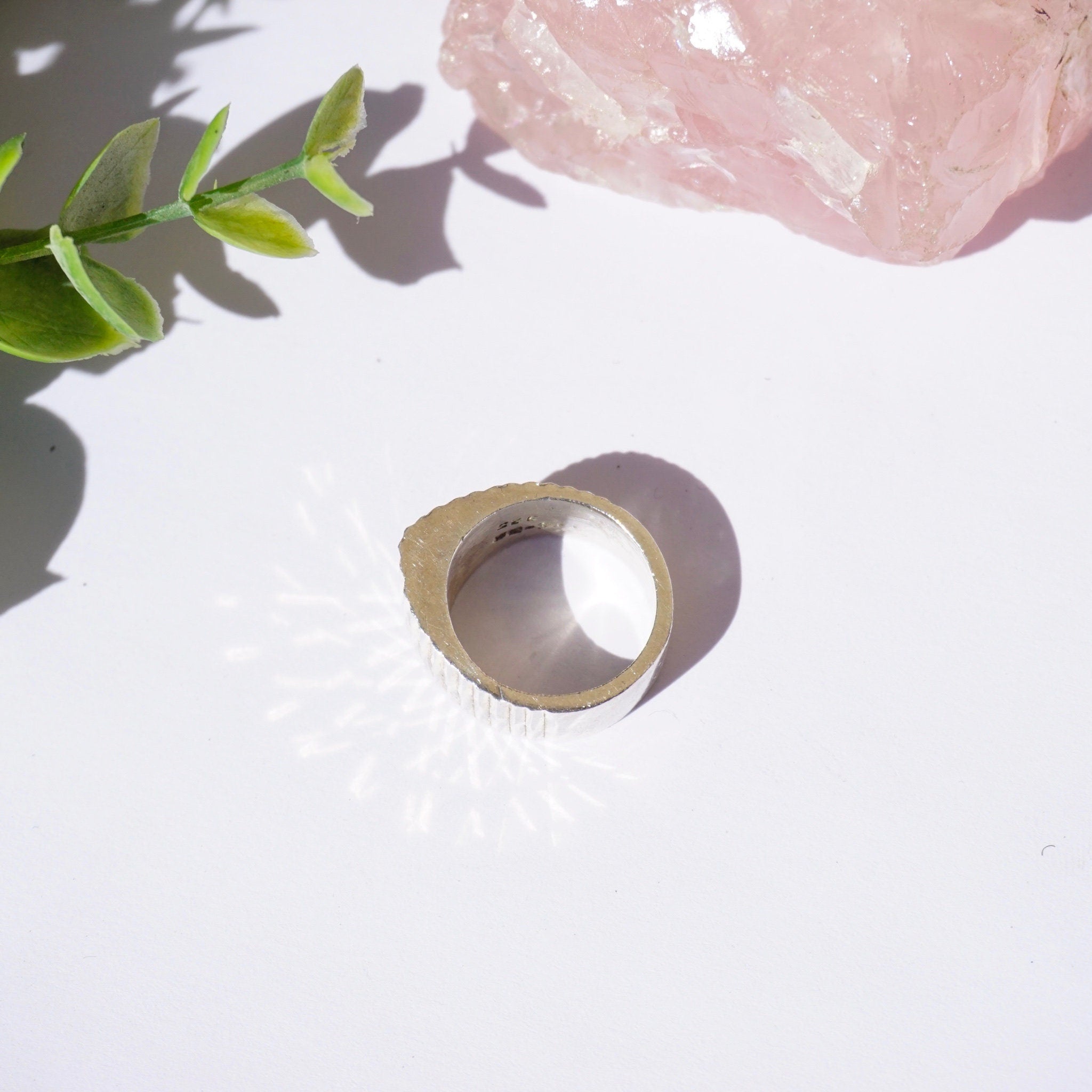 Vintage Sterling Silver Hammered Ring, Made In Mexico Silver Ring, Minimalist Sterling Ring With Hammered Design, 925 Jewelry