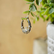 Vintage Sterling Silver Claddagh Earrings, Classic Silver Irish Symbol Hoop Earrings, Love Loyalty and Friendship Earrings, 925 Jewelry