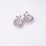 Vintage 18K White Gold Diamond Clip-On Earrings, Beautiful Diamond Earrings, Elegant White Gold Earrings, 18K White Gold Jewelry