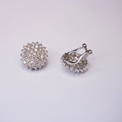 Vintage 18K White Gold Diamond Clip-On Earrings, Beautiful Diamond Earrings, Elegant White Gold Earrings, 18K White Gold Jewelry