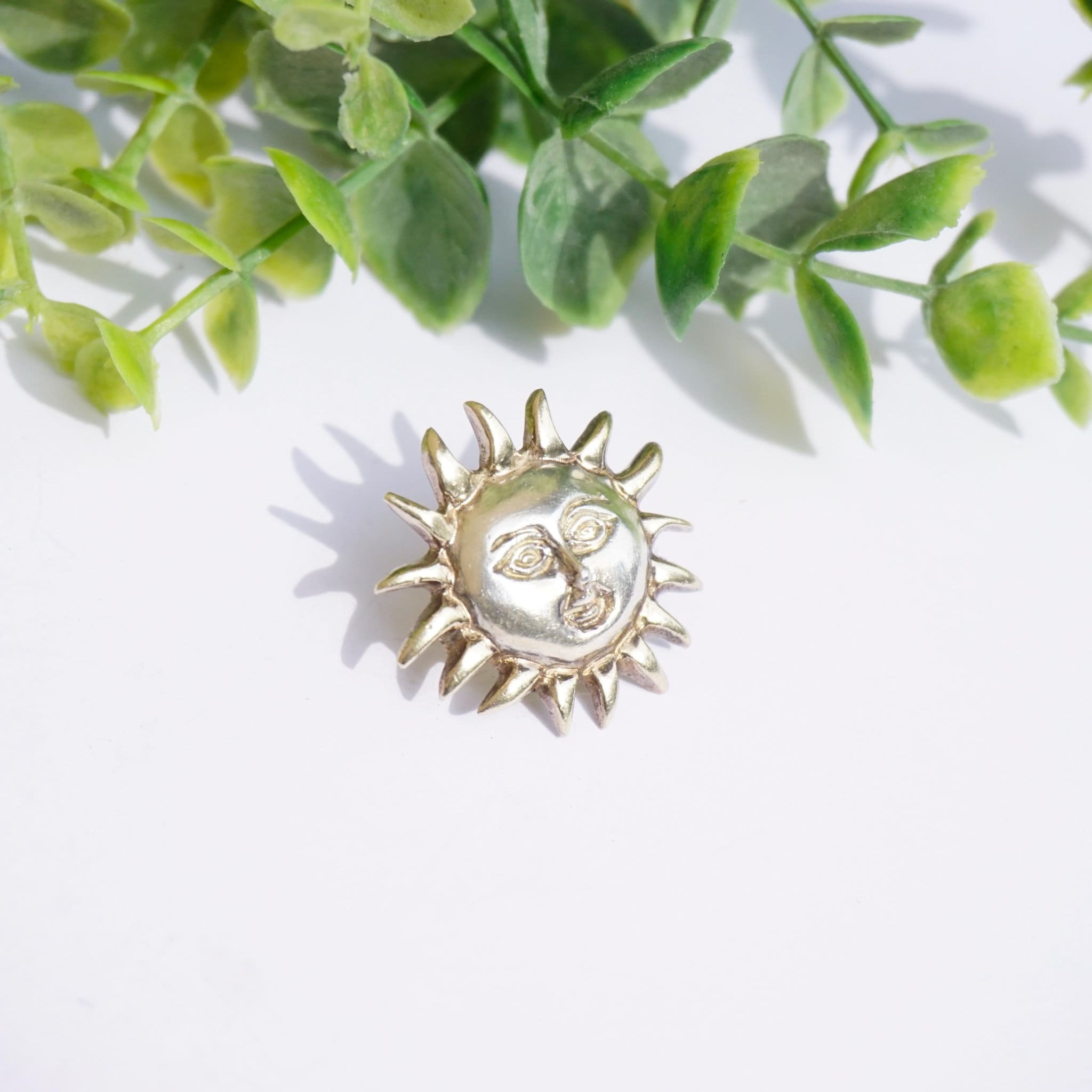 Vintage Sterling Silver Sun God Earrings, Beautiful Hand Hammered Stud Earrings, Silver Sun With Face Earrings, Made In Mexico Jewelry
